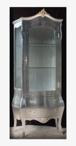 Casa Padrino Barock Vitrine Silber Silver Glass Cabinet Baroque Casa Padrino Barock Vitrine Silber Silver Glass Cabinet Baroque