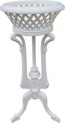 Casa Padrino Supporto Barocco per Vasi in Legno Bianco - Portavaso, Supporto per Fiori, Altezza 92,5 cm, Diametro 40 cm Casa Padrino Supporto Barocco per Vasi in Legno Bianco - Portavaso, Supporto per Fiori, Altezza 92,5 cm, Diametro 40 cm