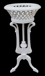 Casa Padrino Supporto Barocco per Vasi in Legno Bianco - Portavaso, Supporto per Fiori, Altezza 92,5 cm, Diametro 40 cm Casa Padrino Supporto Barocco per Vasi in Legno Bianco - Portavaso, Supporto per Fiori, Altezza 92,5 cm, Diametro 40 cm