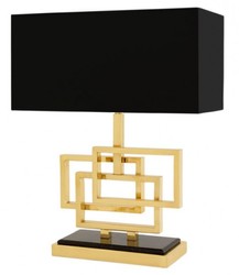 Casa Padrino Lampada da tavolo di lusso Ottone / Paralume nero 48 x 40 cm - Luce - Luxury Collection