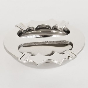 Casa Padrino Posacenere in Ottone Nichelato Stile Vintage - 22 x 8,9 x 3,2 cm