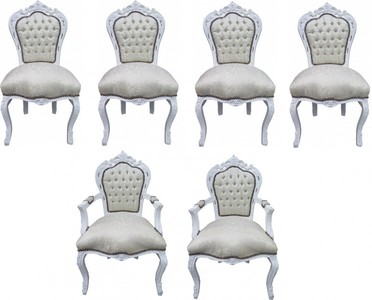 Casa Padrino Baroque Dinner Set 4 chaises + 2 chaises avec accoudoirs - style ancien Mobilier
Casa Padrino Baroque Dinner Set Chair Set White Pattern / White - 4 chairs without armrests 2 chairs with armrests - furniture antique style Casa Padrino Baroque Dinner Set 4 chaises + 2 chaises avec accoudoirs - style ancien Mobilier
Casa Padrino Baroque Dinner Set Chair Set White Pattern / White - 4 chairs without armrests 2 chairs with armrests - furniture antique style