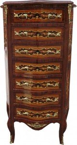 Casa Padrino Commode Baroque en Acajou avec Marqueterie et 7 Tiroirs 120 x 70 x 35 cm - Style Antique Casa Padrino Commode Baroque en Acajou avec Marqueterie et 7 Tiroirs 120 x 70 x 35 cm - Style Antique