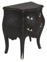 Casa Padrino Comò Barocco in Look Glitter Nero, H 71 cm, L 60 cm, P 38 cm - Elegante Comodino Casa Padrino Comò Barocco in Look Glitter Nero, H 71 cm, L 60 cm, P 38 cm - Elegante Comodino