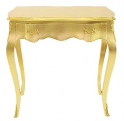Casa Padrino Table console baroque en or avec tiroir 80 x 40 x 75 cm style antique Casa Padrino Table console baroque en or avec tiroir 80 x 40 x 75 cm style antique