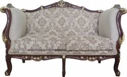 Casa Padrino Sofá barroco 2 plazas estilo antiguo Crema / Marrón / Oro - Mueble de lujo hecho a mano - 162 x 77 x 119 cm Casa Padrino Sofá barroco 2 plazas estilo antiguo Crema / Marrón / Oro - Mueble de lujo hecho a mano - 162 x 77 x 119 cm