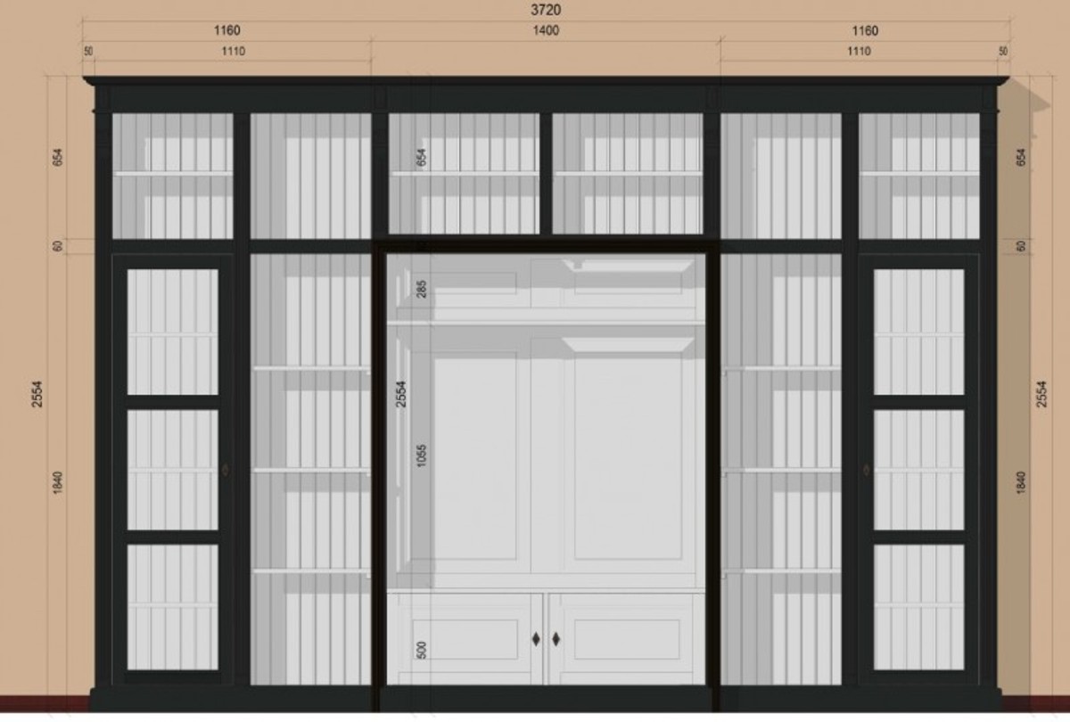 Casa Padrino luxury living room wall unit Black / White B 372 x H 255 cm bookcase shelving cabinet television TV - Art Deco Art Nouveau hotel furniture Casa Padrino luxury living room wall unit Black / White B 372 x H 255 cm bookcase shelving cabinet television TV - Art Deco Art Nouveau hotel furniture