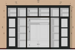Casa Padrino Mur de rangement de luxe style Art Déco Noir Blanc L 372 x H 255 cm Casa Padrino Mur de rangement de luxe style Art Déco Noir Blanc L 372 x H 255 cm