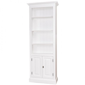 Casa Padrino Landhaus Bücherschrank B 78 x H 210 cm Bücherregal Regal Schrank - Art Deco Jugendstil Hotel Massivholz Möbel