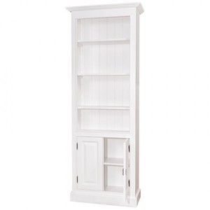 Casa Padrino Landhaus Bücherschrank B 78 x H 210 cm Bücherregal Regal Schrank - Art Deco Jugendstil Hotel Massivholz Möbel