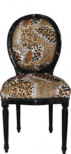 Dîner Casa Padrino baroque Chaise motif tigre médaillon / Noir - Mobilier baroque - Limited Edition Dîner Casa Padrino baroque Chaise motif tigre médaillon / Noir - Mobilier baroque - Limited Edition