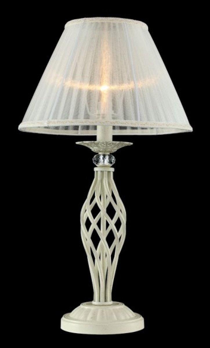 Casa Padrino luxury crystal table lamp cream gold / lampshade cream 32 x 56 cm - lamp - Luxury Collection Casa Padrino luxury crystal table lamp cream gold / lampshade cream 32 x 56 cm - lamp - Luxury Collection