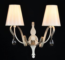 Casa Padrino Applique Murale Baroque en Cristal Blanc 41 x H 40 cm Style Antique - Lampe Murale Éclairage Casa Padrino Applique Murale Baroque en Cristal Blanc 41 x H 40 cm Style Antique - Lampe Murale Éclairage