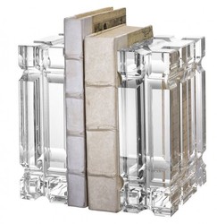 Casa Padrino Set de serre-livres de luxe colonnes en verre cristal, 15 x 7 x H. 20 cm