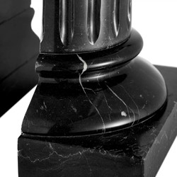 Casa Padrino set di reggilibri in marmo di lusso colonne barocche nero 8,5 x 17 x A. 21 cm - Decorazione della scrivania - Decorazione del soggiorno - Accessori decorativi in ​​marmo di lusso