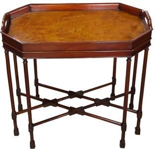 Casa Padrino Coffee Table Bar Table Octagon Walnut Wood Brown, H 60 cm, W 67 cm, D 40 cm - Art Nouveau Table - Limited Edition Casa Padrino Coffee Table Bar Table Octagon Walnut Wood Brown, H 60 cm, W 67 cm, D 40 cm - Art Nouveau Table - Limited Edition