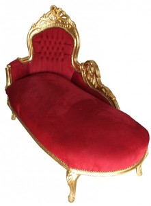 Casa Padrino Baroque Chaise Longue King in Bordeaux and Gold, 155 x 70 x 100 cm, Solid Wood Casa Padrino Baroque Chaise Longue King in Bordeaux and Gold, 155 x 70 x 100 cm, Solid Wood