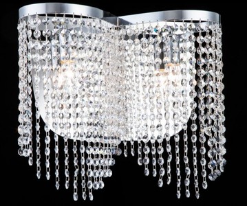 Casa Padrino Aplique de Pared Barroco Cristal Níquel 40,5 x H 35 cm - Estilo Antiguo