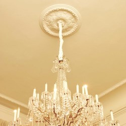 Casa Padrino Stucco Rosette 71 x 71 cm Baroque Art Nouveau Ceiling Rose Wall Rose in White