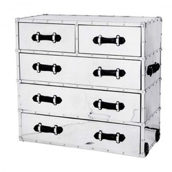 Casa Padrino Cómoda de Lujo Diseño Aviador Vintage Aluminio / Negro - Mueble con Cajones - Art Deco Barroco Modernismo Baúl 109 x 52 x 102 cm Casa Padrino Cómoda de Lujo Diseño Aviador Vintage Aluminio / Negro - Mueble con Cajones - Art Deco Barroco Modernismo Baúl 109 x 52 x 102 cm