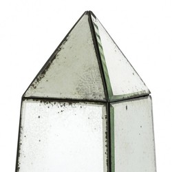 Casa Padrino Luxury Obelisk Sculpture Set (2 pcs) in Antique Style Mirror Glass and Wood - 16 x 16 x H. 52 cm Casa Padrino Luxury Obelisk Sculpture Set (2 pcs) in Antique Style Mirror Glass and Wood - 16 x 16 x H. 52 cm