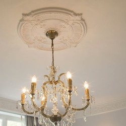 Casa Padrino Stucco Rosette 70 x 70 x H 5.9 cm Ceiling Rose in White Baroque and Art Nouveau Style Casa Padrino Stucco Rosette 70 x 70 x H 5.9 cm Ceiling Rose in White Baroque and Art Nouveau Style