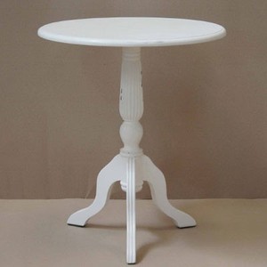 Casa Padrino Baroque Side Table Mahogany Wood Antique White 60 x 60 x H70 cm - Art Nouveau Table
