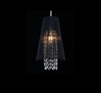 Casa Padrino Art Nouveau Crystal Ceiling Lamp in Nickel, 17 x H 100 cm, Elegant Metal Light Fixture