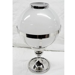 Casa Padrino Lantern in Vintage Sphere Design made of Nickel-Plated Brass and Glass, Silver, H 41 cm Casa Padrino Lantern in Vintage Sphere Design made of Nickel-Plated Brass and Glass, Silver, H 41 cm