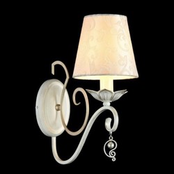 Casa Padrino Applique da Parete Barocco Stile Antico Bianco Oro, Diametro 14 cm, Altezza 33 cm