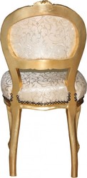 Motif crème chaise Casa Padrino Ladys / or avec strass bling bling - chaise coiffeuse