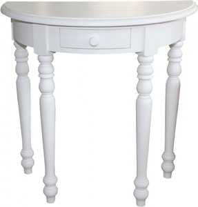 Casa Padrino Konsolentisch mit Schubladen Weiß, Halbmondform, 90 x 45 x 89 cm Casa Padrino Konsolentisch mit Schubladen Weiß, Halbmondform, 90 x 45 x 89 cm