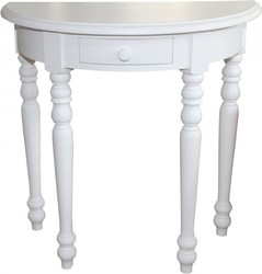 Casa Padrino Table Console avec Tiroirs Blanc, Forme Demi-Lune, 90 x 45 x 89 cm Casa Padrino Table Console avec Tiroirs Blanc, Forme Demi-Lune, 90 x 45 x 89 cm