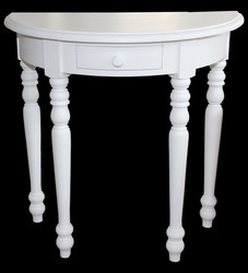Casa Padrino Table Console avec Tiroirs Blanc, Forme Demi-Lune, 90 x 45 x 89 cm Casa Padrino Table Console avec Tiroirs Blanc, Forme Demi-Lune, 90 x 45 x 89 cm