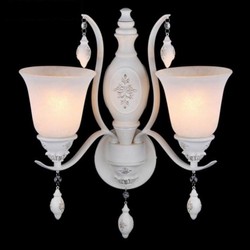 Casa Padrino Applique murale baroque blanche 25,1 x H 48,6 cm Style antique - Lampe murale éclairage