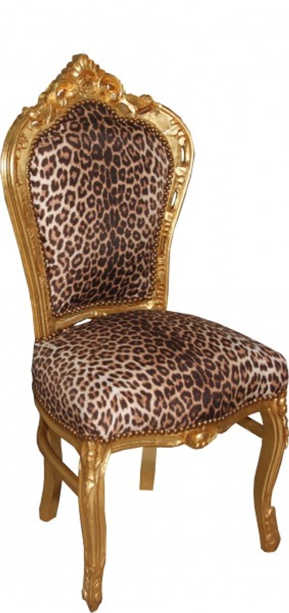 Silla Casa Padrino barroco Cena leopardo / Oro Mod2 - muebles barrocos Silla Casa Padrino barroco Cena leopardo / Oro Mod2 - muebles barrocos