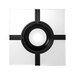 Casa Padrino Specchio da Parete di Lusso Art Déco in Nero e Vetro Specchiato 61 x 61 cm Casa Padrino Specchio da Parete di Lusso Art Déco in Nero e Vetro Specchiato 61 x 61 cm