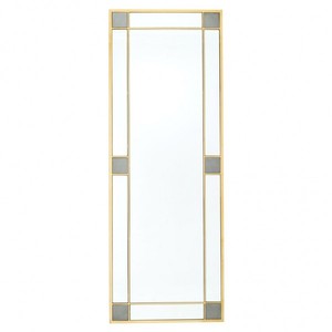 Casa Padrino Luxury Art Deco Mirror 80 x H 220 cm Brass Gold - Wall Mirror - Luxury Hotel Furniture Collection Casa Padrino Luxury Art Deco Mirror 80 x H 220 cm Brass Gold - Wall Mirror - Luxury Hotel Furniture Collection
