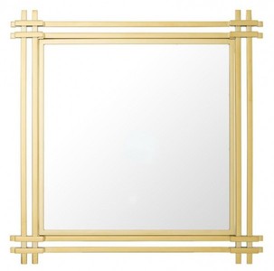 Casa Padrino Specchio di lusso Art Déco 90 x 90 cm acciaio inox lucido oro - Specchio da parete - Collezione mobili hotel di lusso Casa Padrino Specchio di lusso Art Déco 90 x 90 cm acciaio inox lucido oro - Specchio da parete - Collezione mobili hotel di lusso