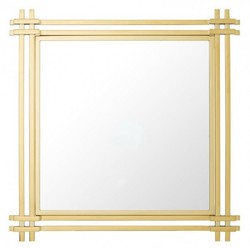Casa Padrino Espejo de lujo Art Déco 90 x 90 cm acero inoxidable pulido dorado - Espejo de pared - Colección de muebles de hotel de lujo Casa Padrino Espejo de lujo Art Déco 90 x 90 cm acero inoxidable pulido dorado - Espejo de pared - Colección de muebles de hotel de lujo