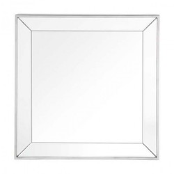 Casa Padrino Luxury Neo Classical Wall Mirror 60 x 60 cm Nickel-Plated Stainless Steel - Square Mirror for Exclusive Interiors