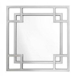 Casa Padrino Miroir Mural de Luxe Néo-Classique 70 x 70 cm Acier Inoxydable Nickelé - Miroir Carré Casa Padrino Miroir Mural de Luxe Néo-Classique 70 x 70 cm Acier Inoxydable Nickelé - Miroir Carré