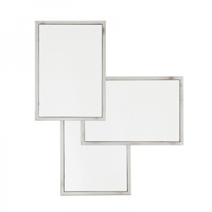 Casa Padrino Specchio da Parete di Lusso Neo-Classico 80 x H 96 cm Acciaio Inox Nichelato Casa Padrino Specchio da Parete di Lusso Neo-Classico 80 x H 96 cm Acciaio Inox Nichelato
