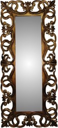 Casa Padrino Miroir Mural Baroque de Luxe en Chêne Doré, L 80 cm, H 179 cm, Élégant et Somptueux Casa Padrino Miroir Mural Baroque de Luxe en Chêne Doré, L 80 cm, H 179 cm, Élégant et Somptueux