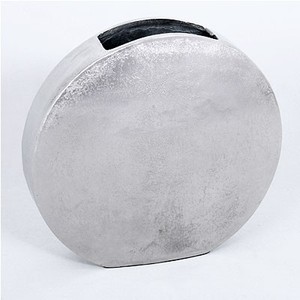 Casa Padrino Designer Aluminium Flower Vase, Vintage Look, Silver, 29 x 7 x H 30 cm