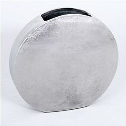 Casa Padrino Designer Aluminium Flower Vase, Vintage Look, Silver, 29 x 7 x H 30 cm Casa Padrino Designer Aluminium Flower Vase, Vintage Look, Silver, 29 x 7 x H 30 cm