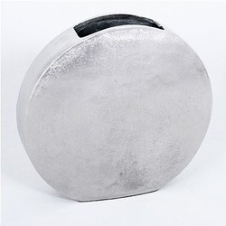 Casa Padrino Jarrón de diseño de aluminio, estilo vintage, plata, 38 x 8 x H 40 cm Casa Padrino Jarrón de diseño de aluminio, estilo vintage, plata, 38 x 8 x H 40 cm