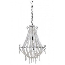 Casa Padrino Hängeleuchte Industrie Design Weiß Durchmesser 42 x H 56 cm - Luxus Deckenleuchte für ein edles Ambiente