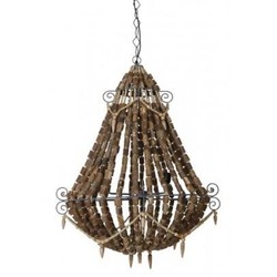 Casa Padrino Hängeleuchte Deckenleuchte Industrie-Stil in Braun, Durchmesser 81 x H 102 cm