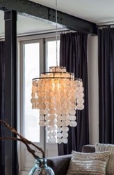 Casa Padrino Lámpara Colgante Estilo Industrial Plata, Metal, Diámetro 45 x A 70 cm - Lámpara de Lujo